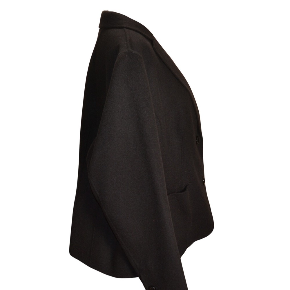 Talbots Woman Petites Black Wool Blend Two Button Blazer Jacket 18WP Soft Career - Picture 2 of 6